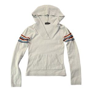 Y2K RAZZLE DAZZLE women's ribbed sweatshirt with rainbow embroidery, small.